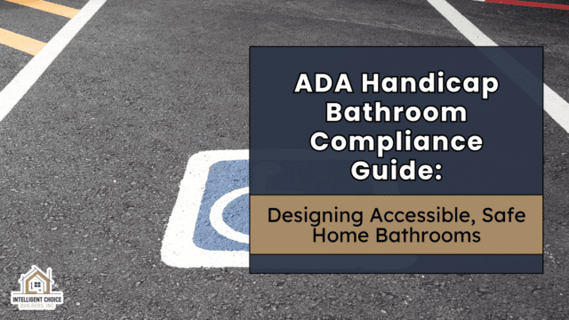 Handicap bathroom compliance sign in parking lot