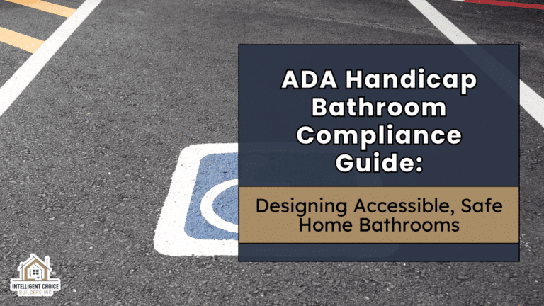 Handicap bathroom compliance sign in parking lot