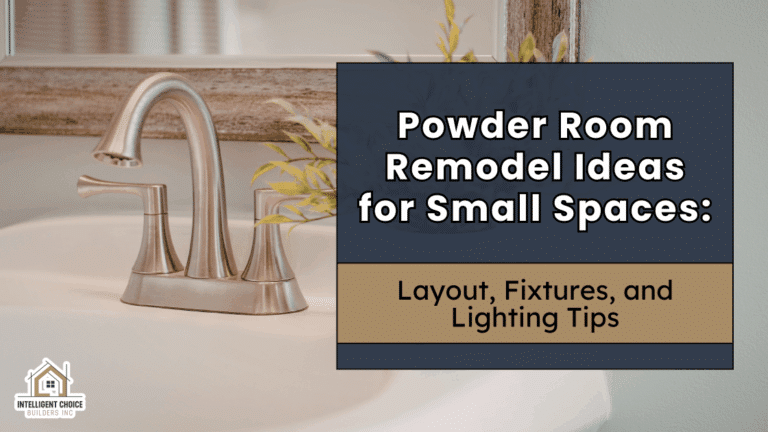 Modern bathroom sink in small powder room renovation