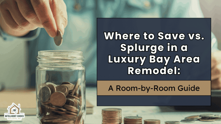 Person saving money in a jar labeled 'where to save vs splurge'