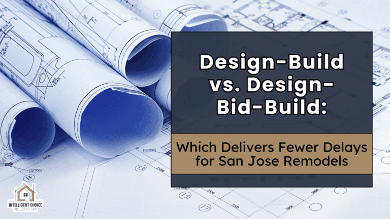 Blueprints illustrating design-build vs design-bid concepts