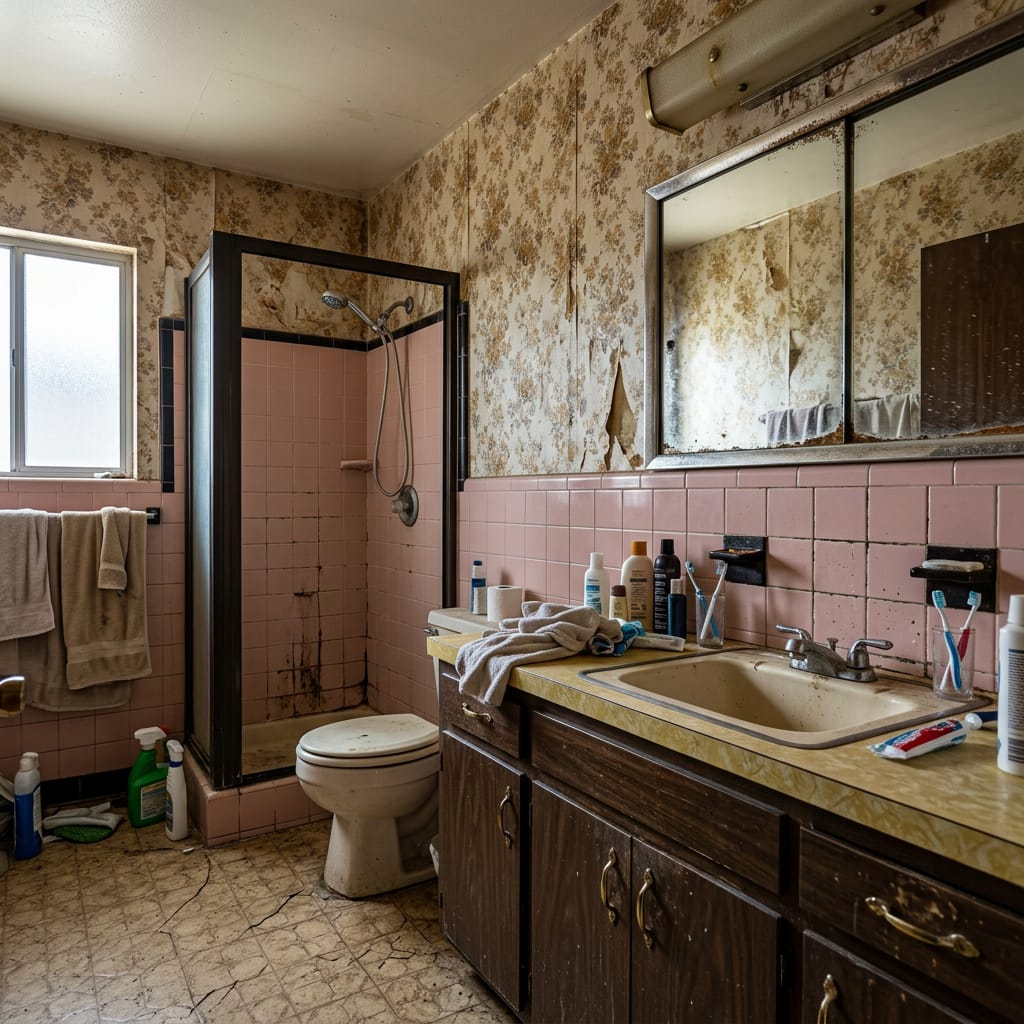San Jose Bathroom Renovation: Unveiling the True Costs & Expert Process 1 Before: Navigating the Complexities of an Outdated San Jose Bathroom