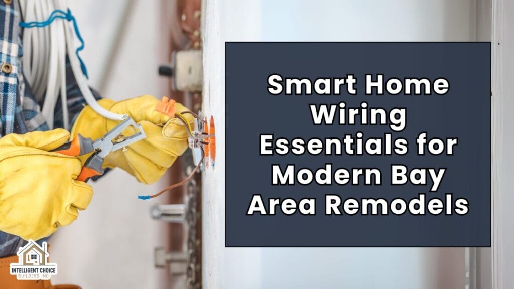 Person wearing yellow gloves repairing a wall